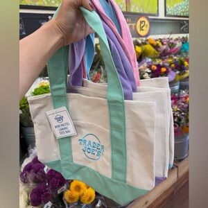 Trader Joe’s set of 4 mini pastel cavas totes